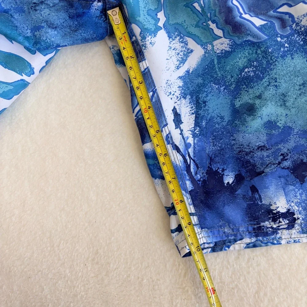 Rusty Mens Blue White Abstract Board Shorts Size 36‎ Surf Swim Trunks